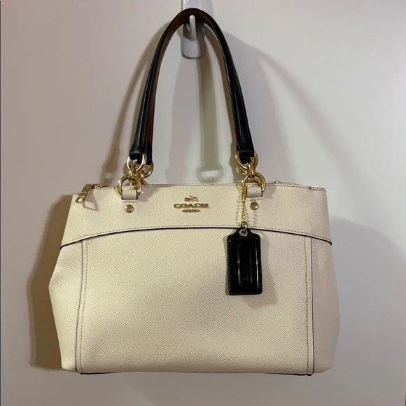 Coach Brooke Carryall Cream and Black Shoulder Bag - Picture 3 of 16